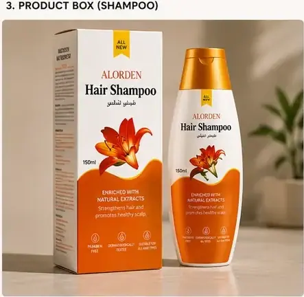 Alorden product box (shampoo)