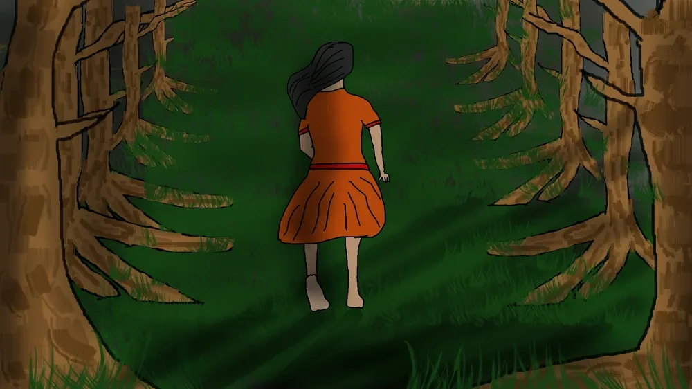 Concept art: Back in the forest, walking home