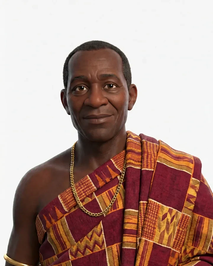 Elder Asiedu in maroon kente