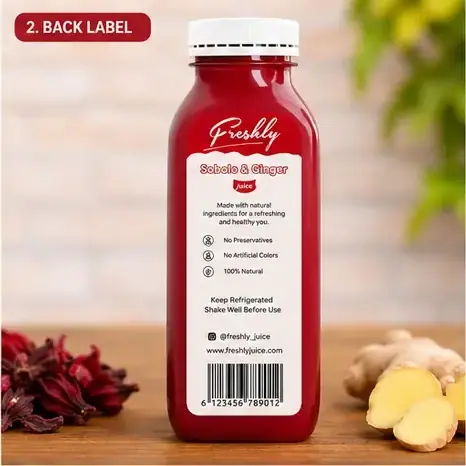 Freshly back label