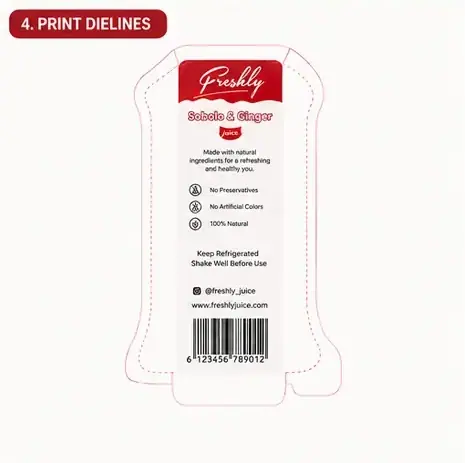 Freshly print dieline (back)