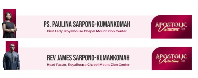 Name lower-thirds for Ps. Paulina and Rev James Sarpong-Kumankomah